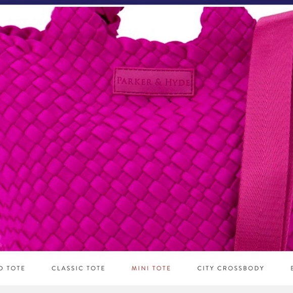 Parker & Hyde Rasberry Mini Woven Crossbody Bag with Matching Pouch. Retail $125 - Picture 10 of 11